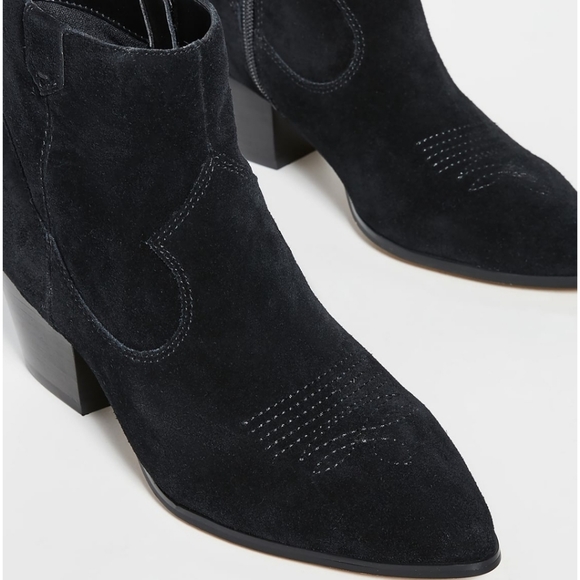 Villa Rouge Willie booties black suede size 7 - Picture 3 of 5